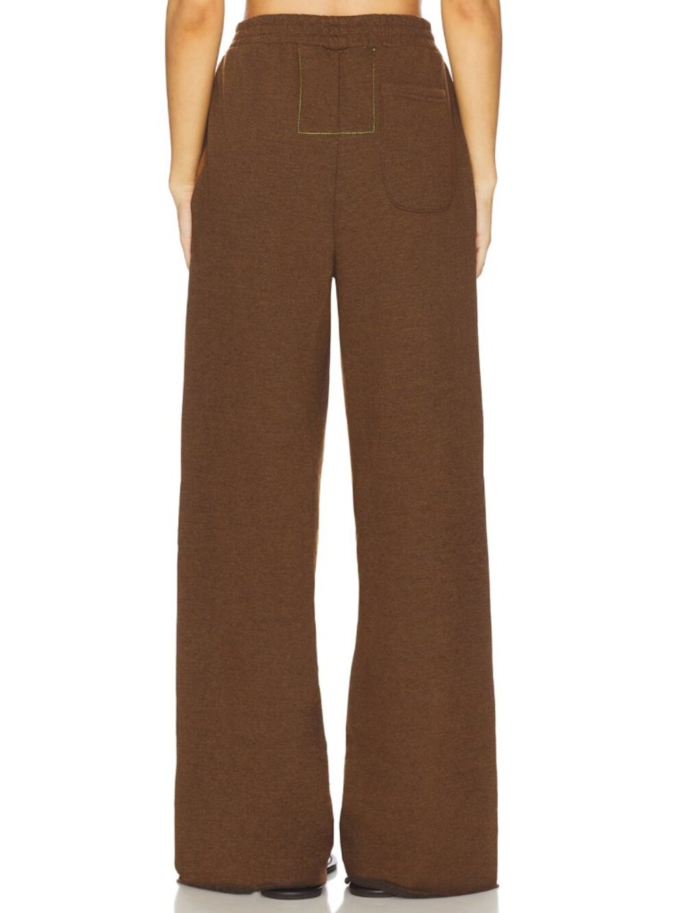 NEW Aviator Nation Wide Leg Pocket Sweatpant Chocolate Brown Sweats Pants Jogger - Picture 4 of 9